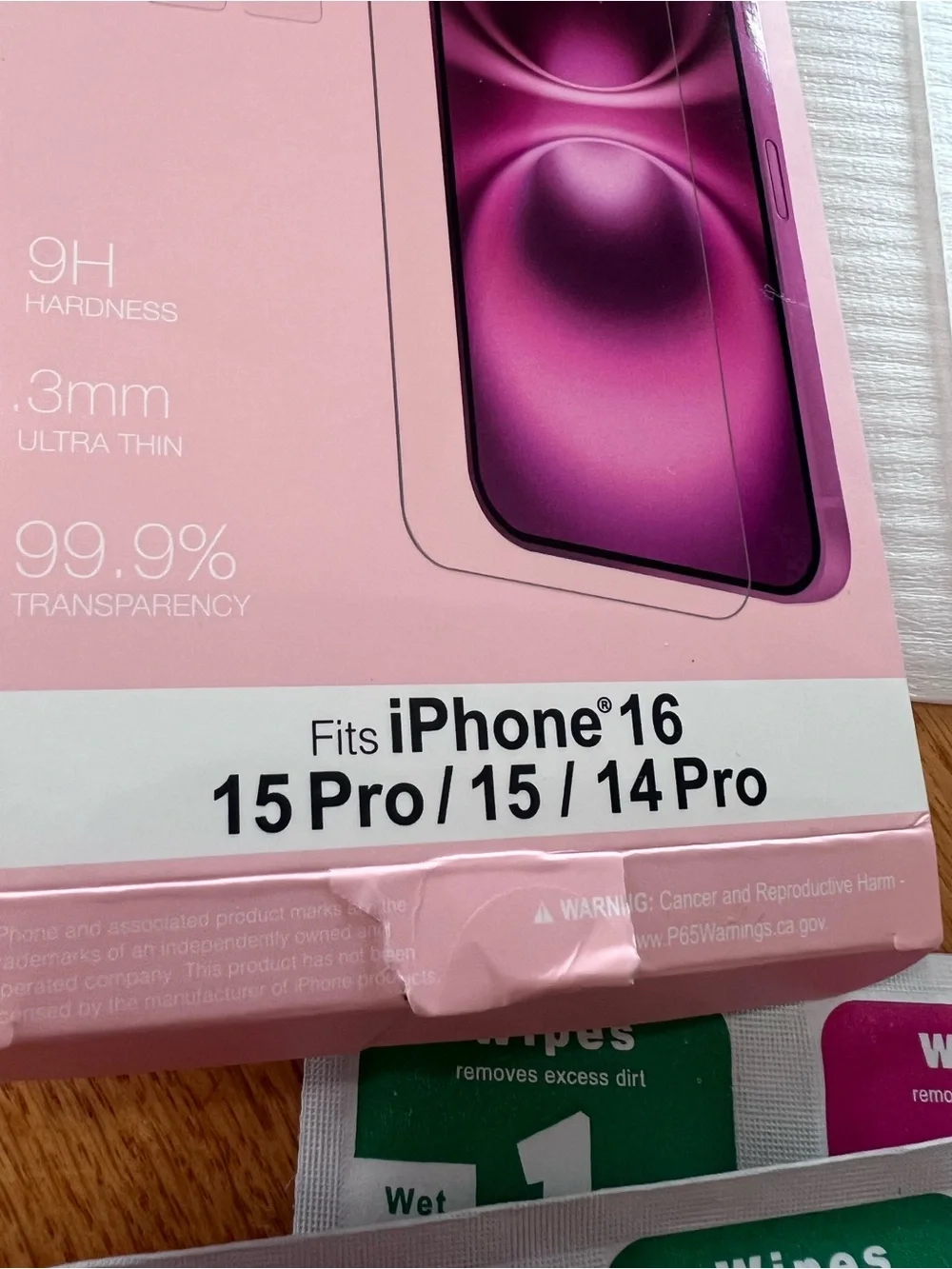 Primo Tempered Glass Screen Protector for iPhone 16 / 15Pro/ 15/ 14 pro (3-Pack)